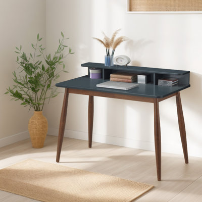 Desk,Mid-Century Modern Wood Writing Desk With Hutch