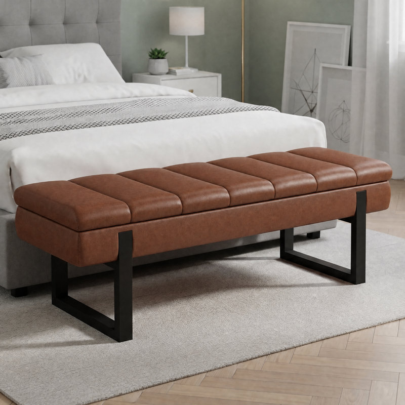 Banc de rangement 52 po, Brun