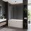 Porte de baignoire en verre trempé sans cadre avec revêtement facile à nettoyer et porte pivotante l 35 po x H 55 po