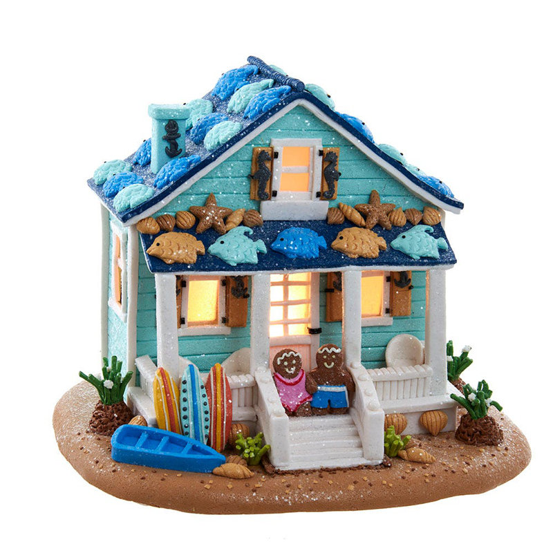 Maison de plage en pain d'épice avec ampoule C7