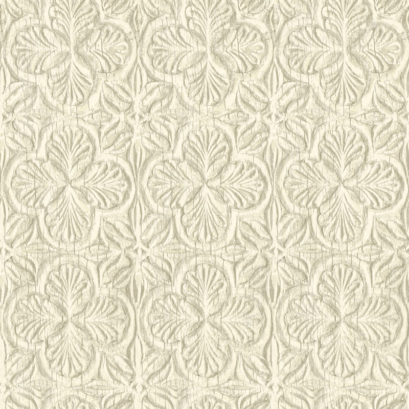 Devendri Prepasted Damask Double Roll, Cream
