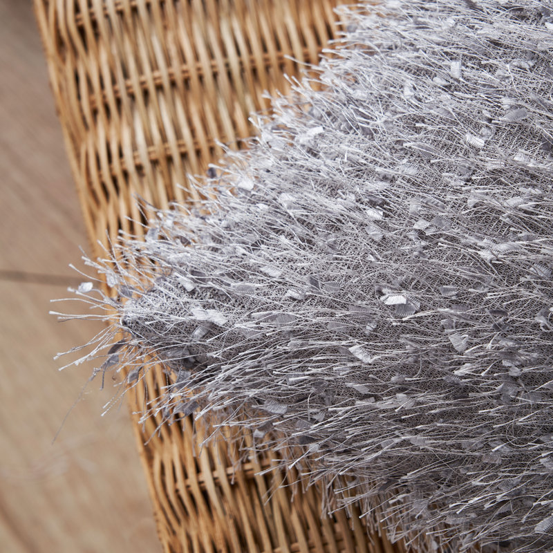Borkoski Square Throw Cushion, Silver