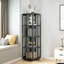 138.5 cm H x 40 cm W Steel Corner Bookcase