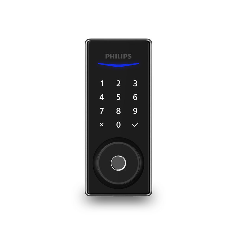 Fingerprint Keyed Electronic Smart Door Lock Deadbolt with Capacitive Touchpad, Satin Nickel