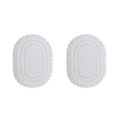 Janneli 100% Cotton Tufted 2 Piece Bathroom Rug Set, Reversible, Super Absorbent & Extra Soft Machine Washable Bath Rug