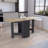 Folding Table with Expandable Design in 3 Forms, Black / Macadamia