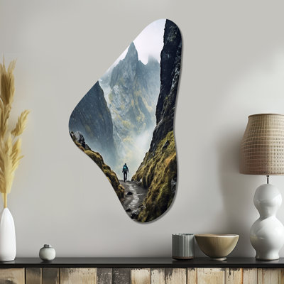 Gayler Mountain Hiking Photo III - Asymmetrical Hikers Metal Wall Decor, Unique Shape Metal Wall Sculpture Print