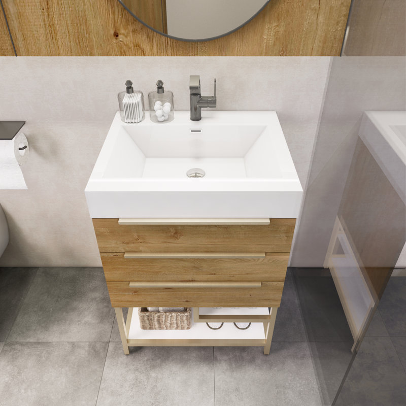 Meuble-lavabo simple 24 po Crooke, Chêne