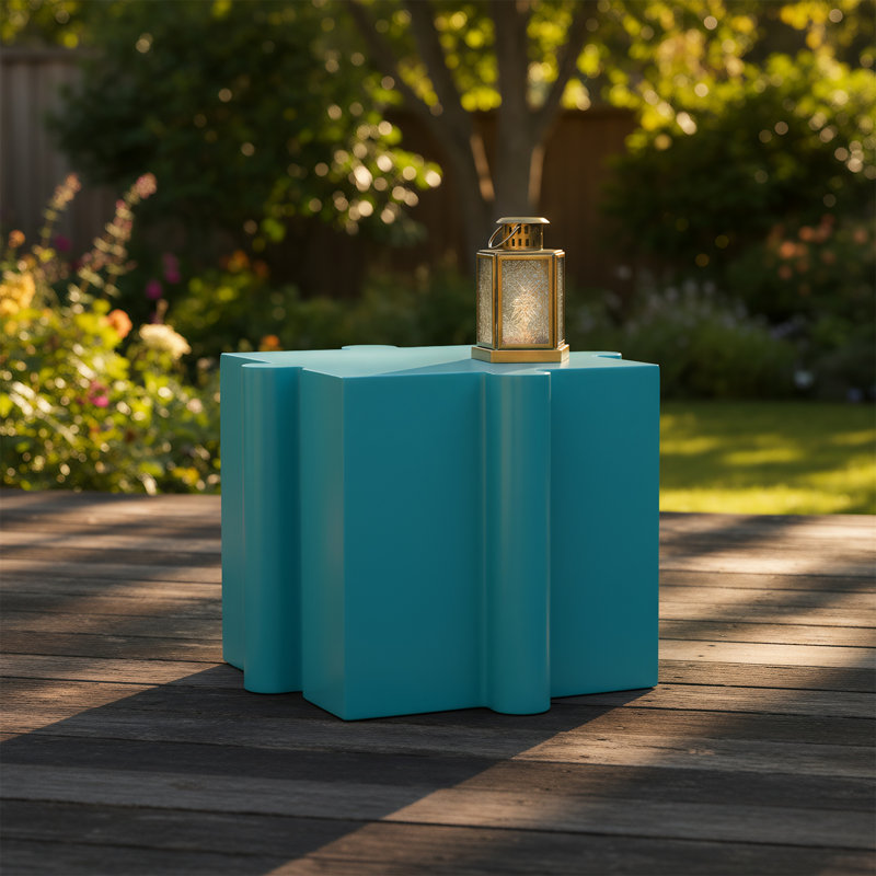 Table d'appoint casse-tête, idéale pour l'intérieur et l'extérieur, Bleu