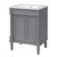 Meuble-lavabo de salle de bain avec lavabo supérieur, armoire de rangement moderne avec lavabo simple