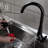 Modern Black Kitchen Faucet With Pull-Down - Brass Construction, Single Handle For Precise Water Temperature And Flow Adjustment Contemporary Black, Lever Smooth Control Functional Style