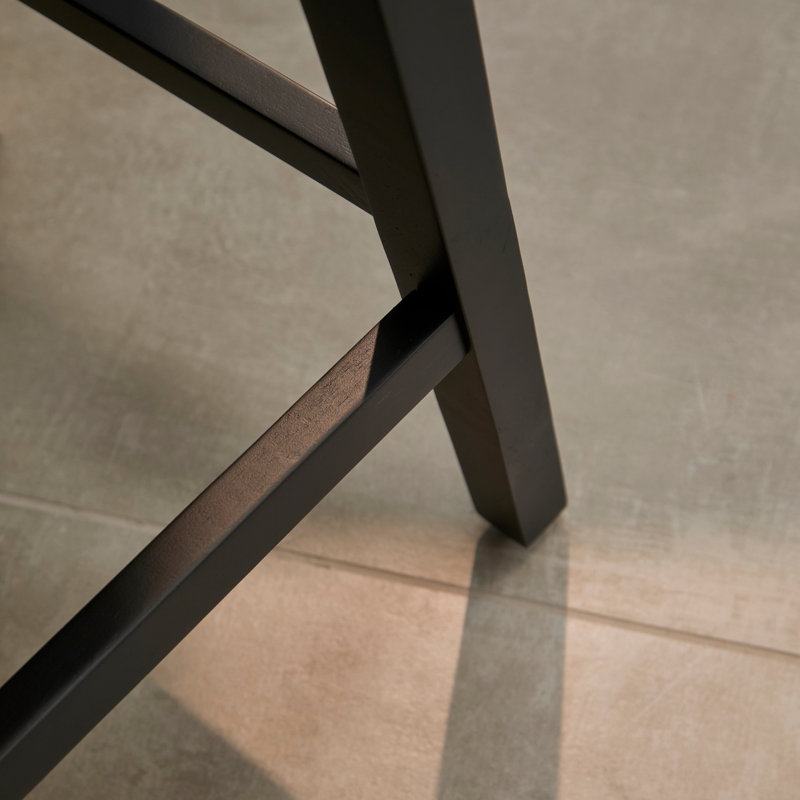 Bar Stool , Fawn Linen Seat/Black Oak Frame