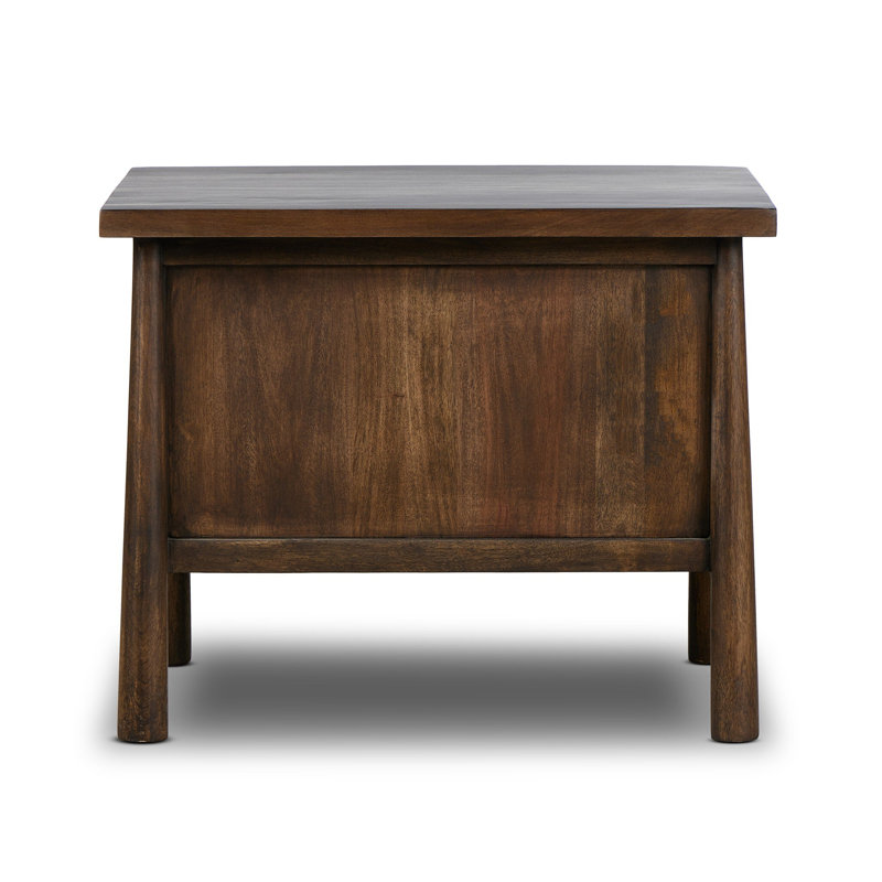 Freddie 2 - Drawer Solid Wood Nightstand, Brown