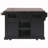 54.9" Kitchen Island with Drop Leaf, Power Outlet, Kitchen Storage Cart with 4 Door Shelves, Cross Barn Doors & Visual Glass Door, Rolling Kitchen Island on 4 Wheels for Kitchen, Dining Room,Black-471449675