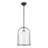 17-in Black Pendant with Opal Glass-93531996