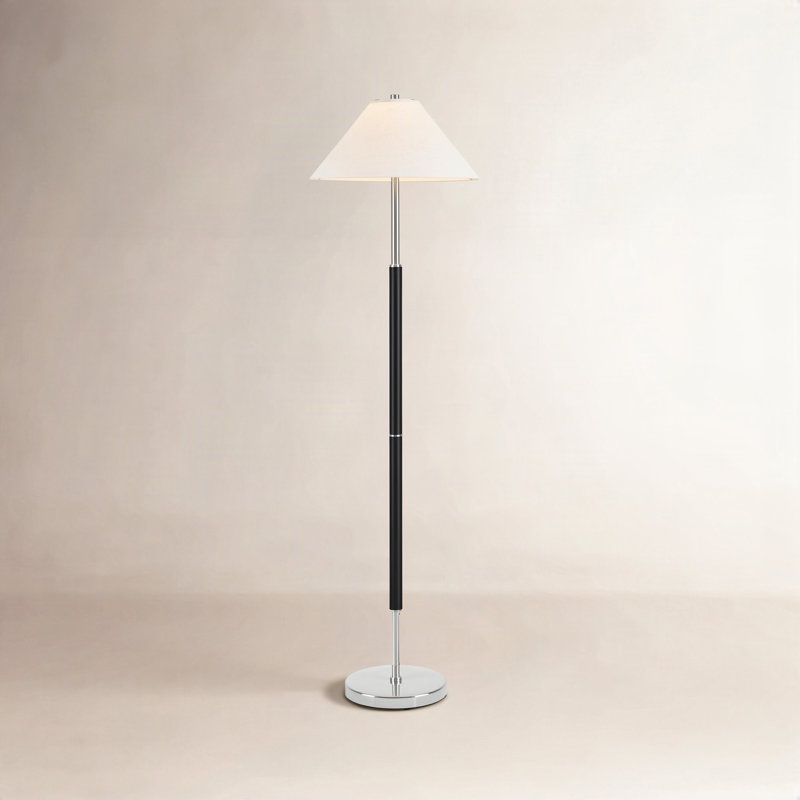Vino 61.5'' Traditional Floor Lamp,  Matte Black/Polished Nickel