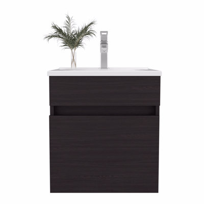 Meuble-lavabo de salle de bain avec lavabo, 1 porte