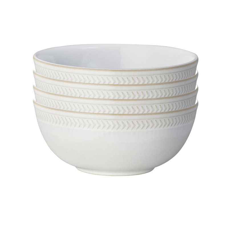 Natural Canvas Set Of 4 Textured Cereal Bowls