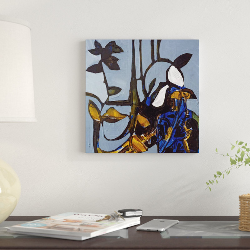 « blue i », impression sur toile, H 12 po x l 12 po x P 0,75 po, Toile tendue, Pas de tapis