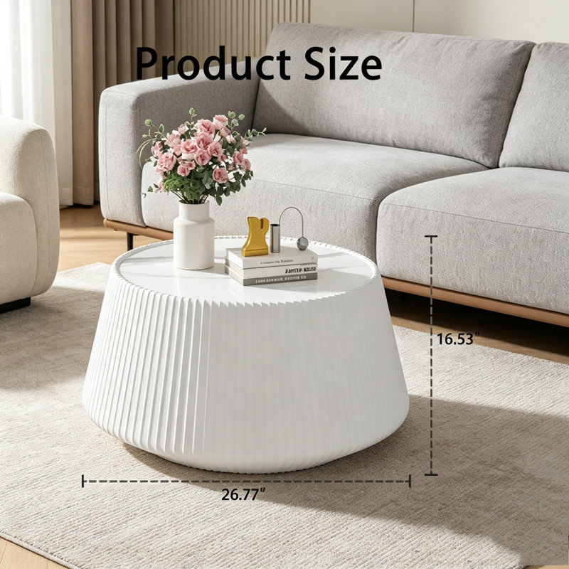 Table basse moderne, Crème / blanc / gris