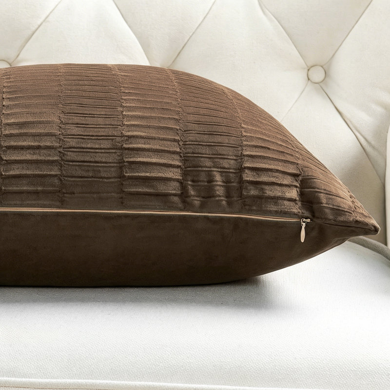 Velvet Pleated Euro Pillow Cover, Carafe