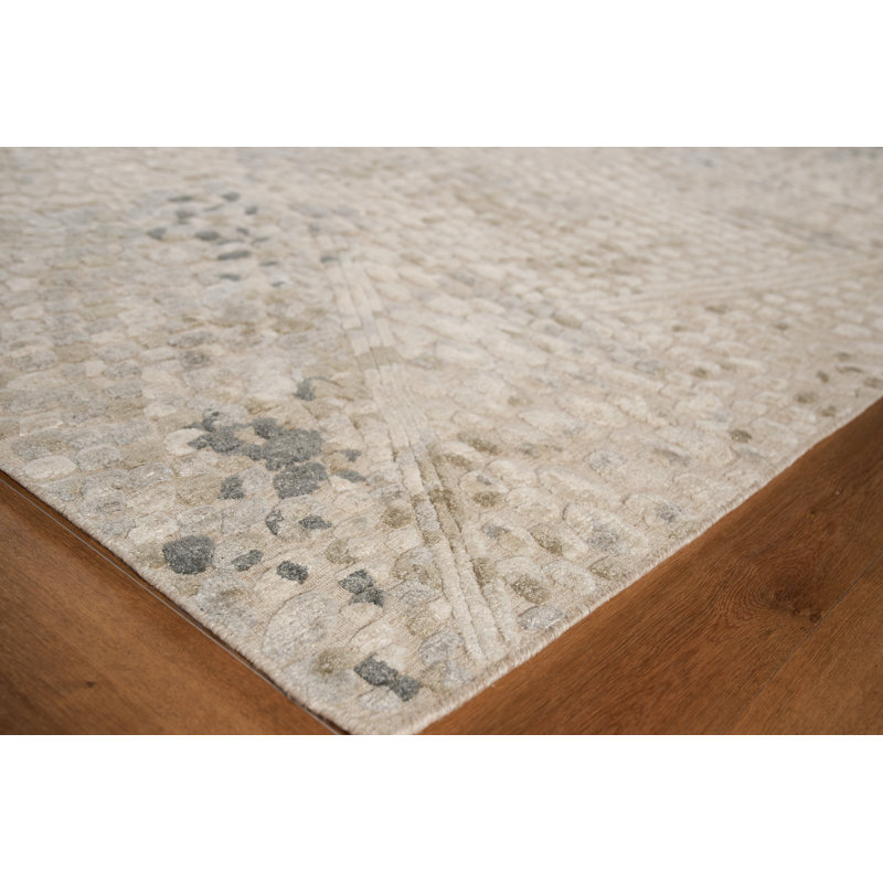 Overture Handmade Hand-Loomed Beige/Gray Area Rug, Rectangle 9' x 12'