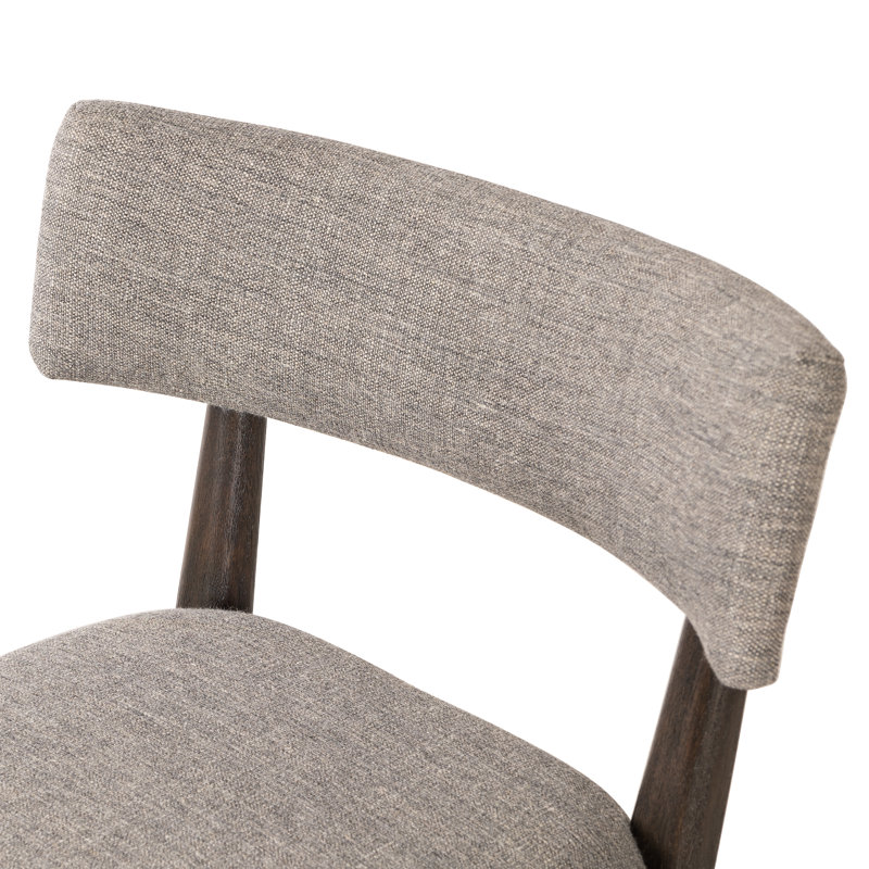 Cardell Fabric Side Chair in Alcala Nickel, Polyester Blend Alcala Nickel, Burnt Parawood