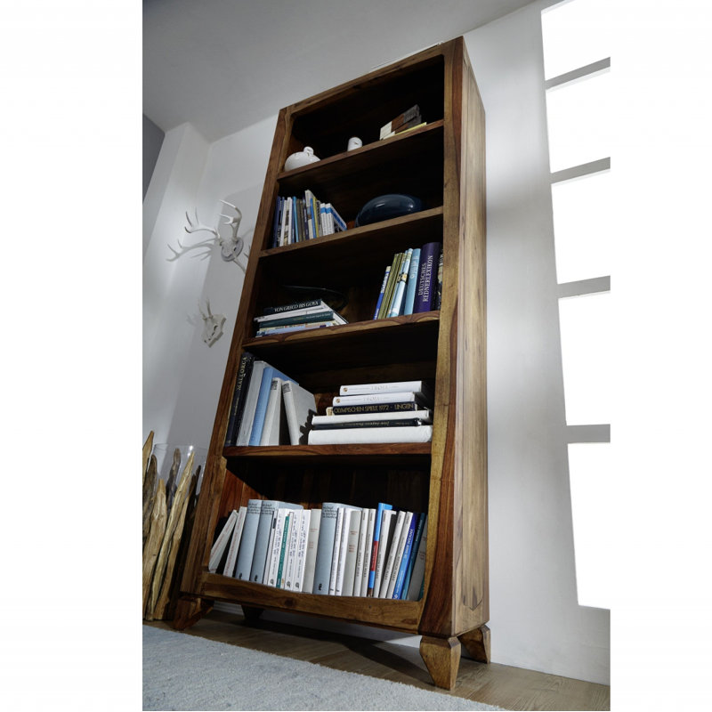 Ancona 195cm H x 80cm W Solid Wood Standard Bookcase