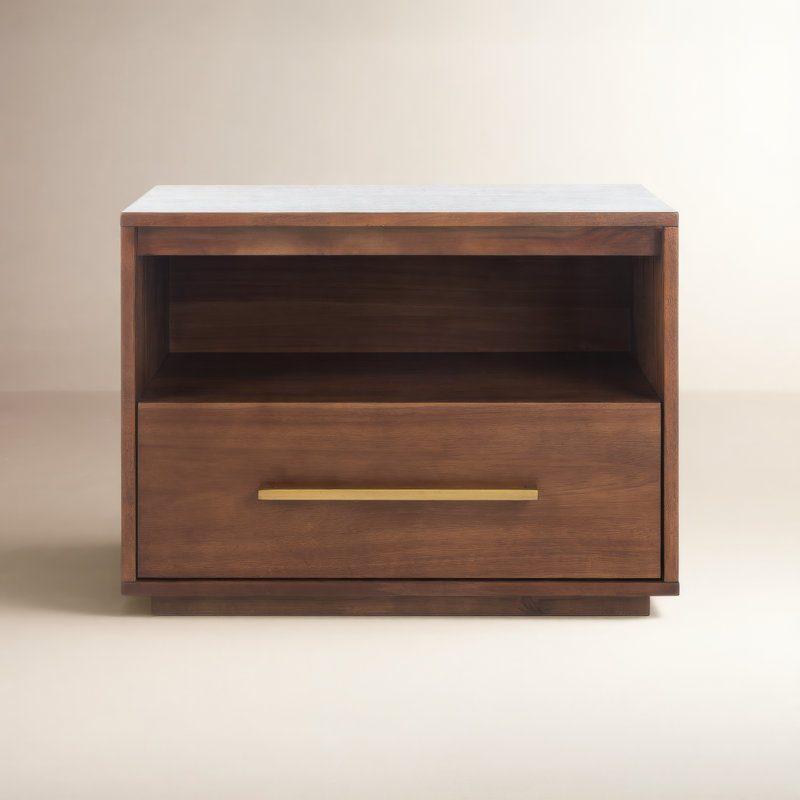 Roxie 1 - Drawer 24.8" Nightstand, Brown