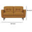 Causeuse à accoudoirs carrés en faux cuir 59 po Bove-328570308