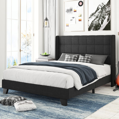 Platform Bed Frame With Wingback