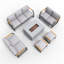 Ensemble de conversation en osier / rotin pour 7 personnes avec coussins Isidore-980674856