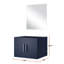 Meuble-lavabo bleu marine l 24 po x P 22 po avec miroir inclus - Rangement spacieux Installation simple et facile à assembler