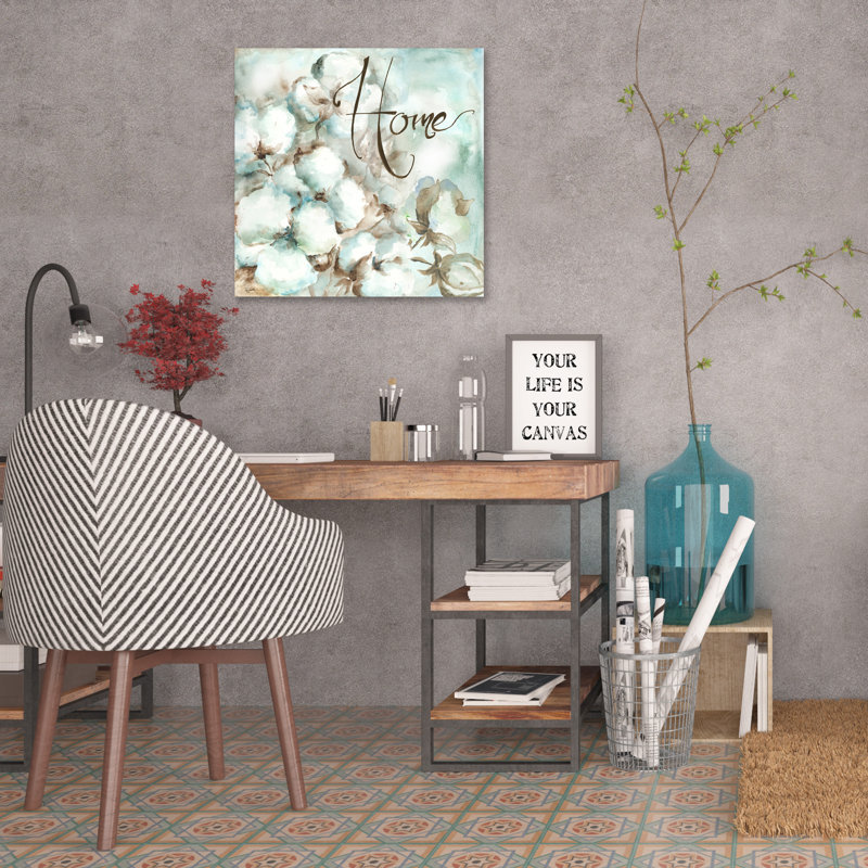 « coton bolls home », reproduction d’impression sur toile tendue, H 12 po x l 12 po
