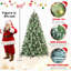 Arbre de Noël 9 pi avec 700 lumières DEL blanc chaud - 2518 pointes en PVC et aiguille dure, 122 pommes de pin, conception à branches articulées, support en métal robuste - arbre de Noël réaliste-2011936131-2011936253