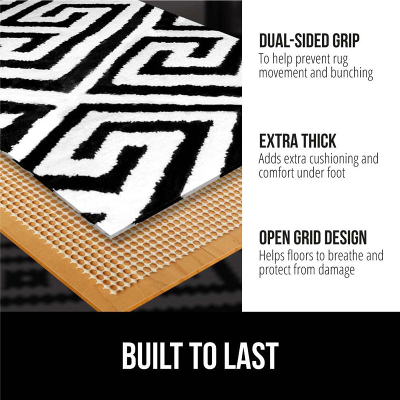 Grips Keep Area Rugs Safe And In Place, Thick Slip And Skid Resistant Pads For Hard Floors Under Carpet Mat Cushion And Hardwood Floor Protection