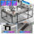 U Shaped Desk with Power Outlets & LED Lights, 79" Extra Large Reversible Corner Office Desk, Monitor Stand & Storage Shelves, Corner Computer Table Office Table with Full Monitor Stand-674173841