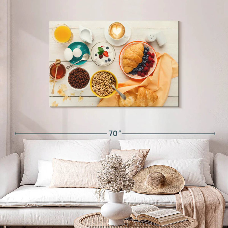 Petit déjeuner copieux, H 30 po x l 45 po