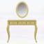 Meuble-lavabo de luxe avec miroir ovale, coiffeuse à 3 tiroirs pour bijoux, console élégante pour la décoration intérieure, doré-1537636193