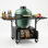 Table de barbecue d'extérieur pour barbecue Big Green Egg, chariot de barbecue en métal avec 2 panneaux pliants, compatible avec Kamado Joe Jr, grand œuf vert