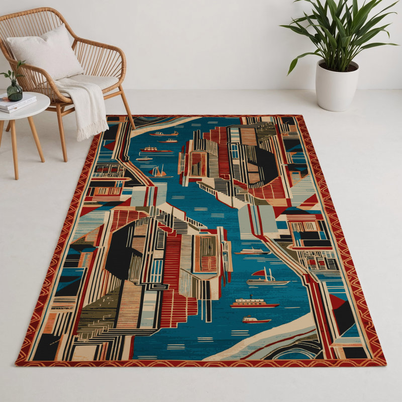ArtDeco Gray Indoor and Outdoor Area Rug, Rectangle 9' x 12'