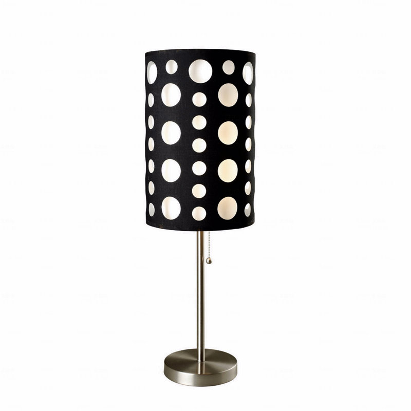 Lampe de table - 33 po de haut en métal, design rétro, Blanc