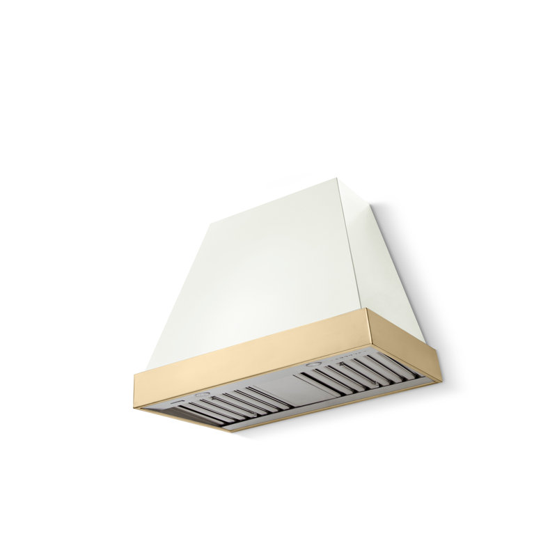 Euclid 36 X 30 Hood 600 CFM, Polished Brass, White