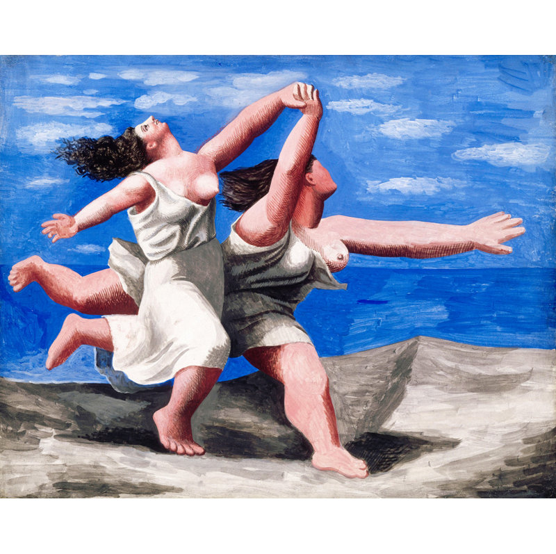 Deux femmes qui courent sur la plage (La course)