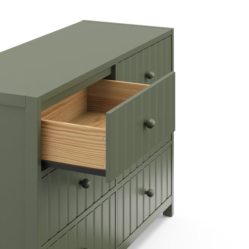 Commode double 6 tiroirs Teddi, Olive