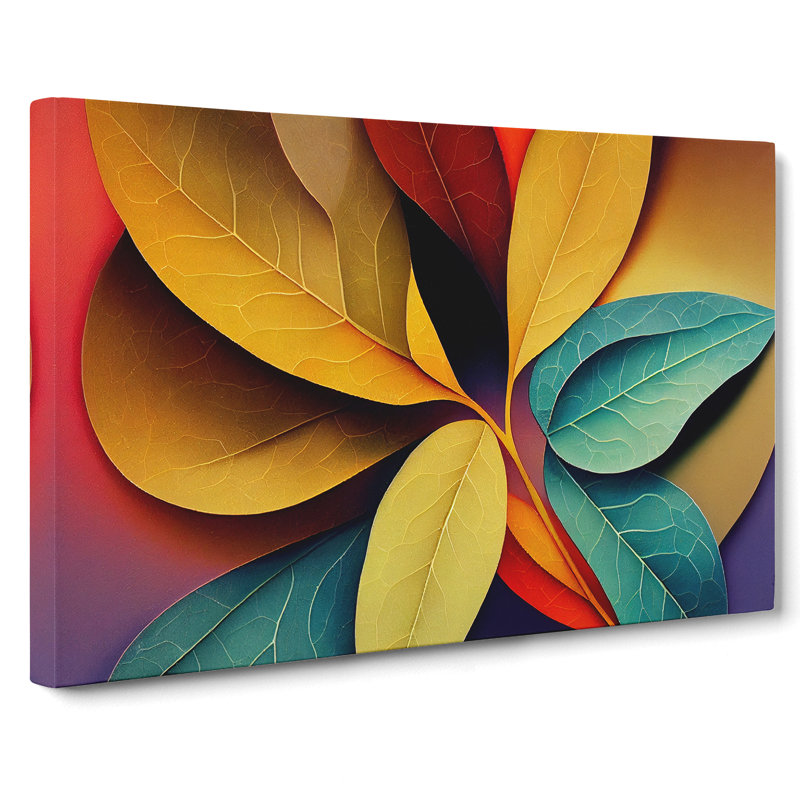 Colourful Leaves - Wrapped Canvas, 35cm H x 50cm W x 3cm D