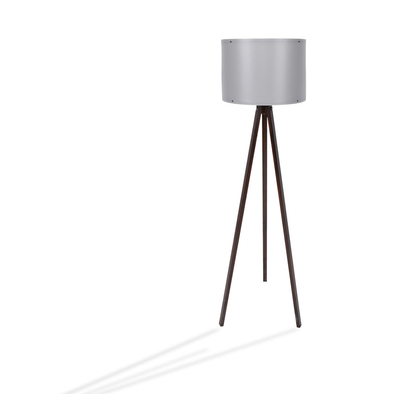 Tripod Floor Lamp, Walnut, Gray