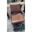 Chaise de bureau à dossier mi-haut nervurée avec siège rembourré avec roulettes et accoudoirs chromés-623288071