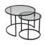 Ensemble de tables basses Modern (2 pièces), verre trempé noir et structure en métal | Petite table: 16,5 x 15,4 x 16,5 pouces, grande table: 23,6 x 17,0 x 23,6 pouces | Conception durable et élégante pour la décoration de salon et de bureau