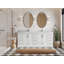 Meuble-lavabo double 84 po avec plateau en quartz Charlotte-96913047